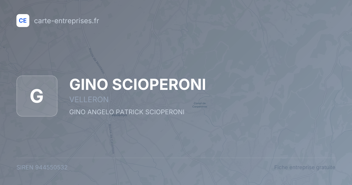 GINO SCIOPERONI — 944550532 — fiche entreprise