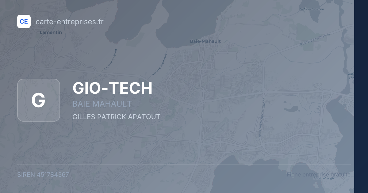 GIO-TECH — 451784367 — fiche entreprise