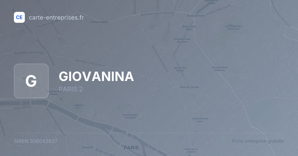 GIOVANINA — 306043837 — fiche entreprise