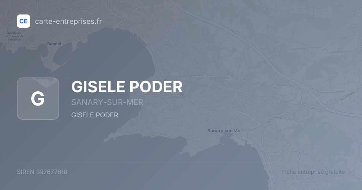 GISELE PODER — 397677618 — fiche entreprise