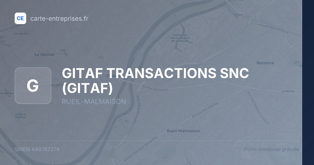 GITAF TRANSACTIONS SNC (GITAF) — 449787274 — fiche entreprise