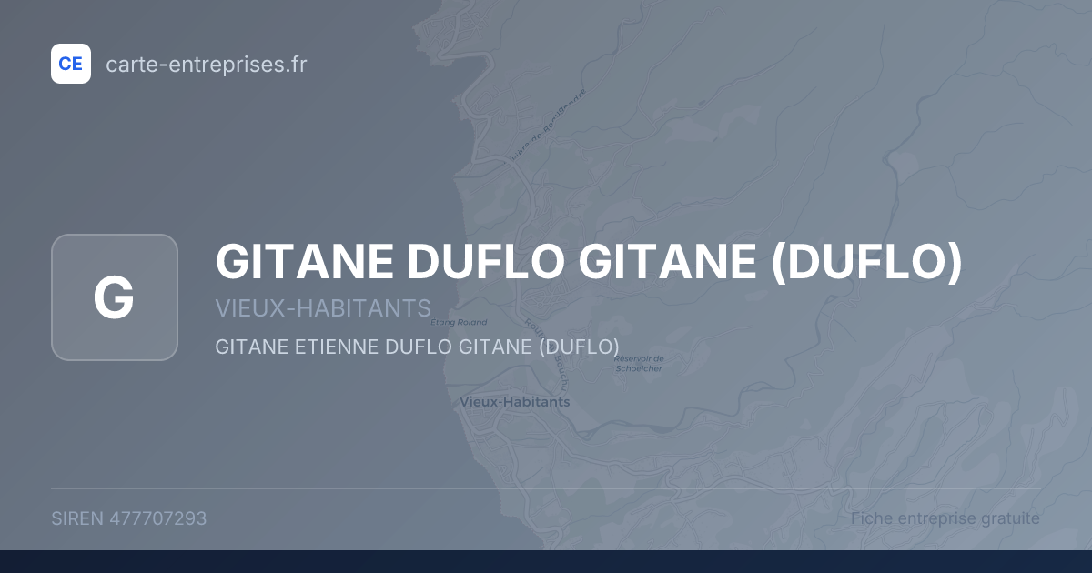 GITANE DUFLO GITANE (DUFLO) — 477707293 — fiche entreprise