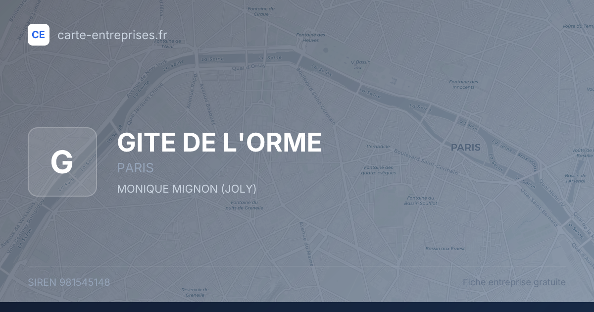 GITE DE L'ORME — 981545148 — fiche entreprise