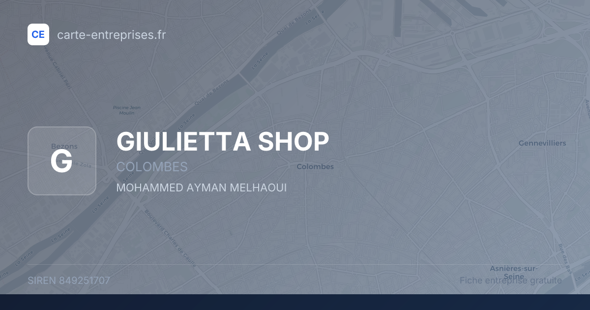 GIULIETTA SHOP — 849251707 — fiche entreprise