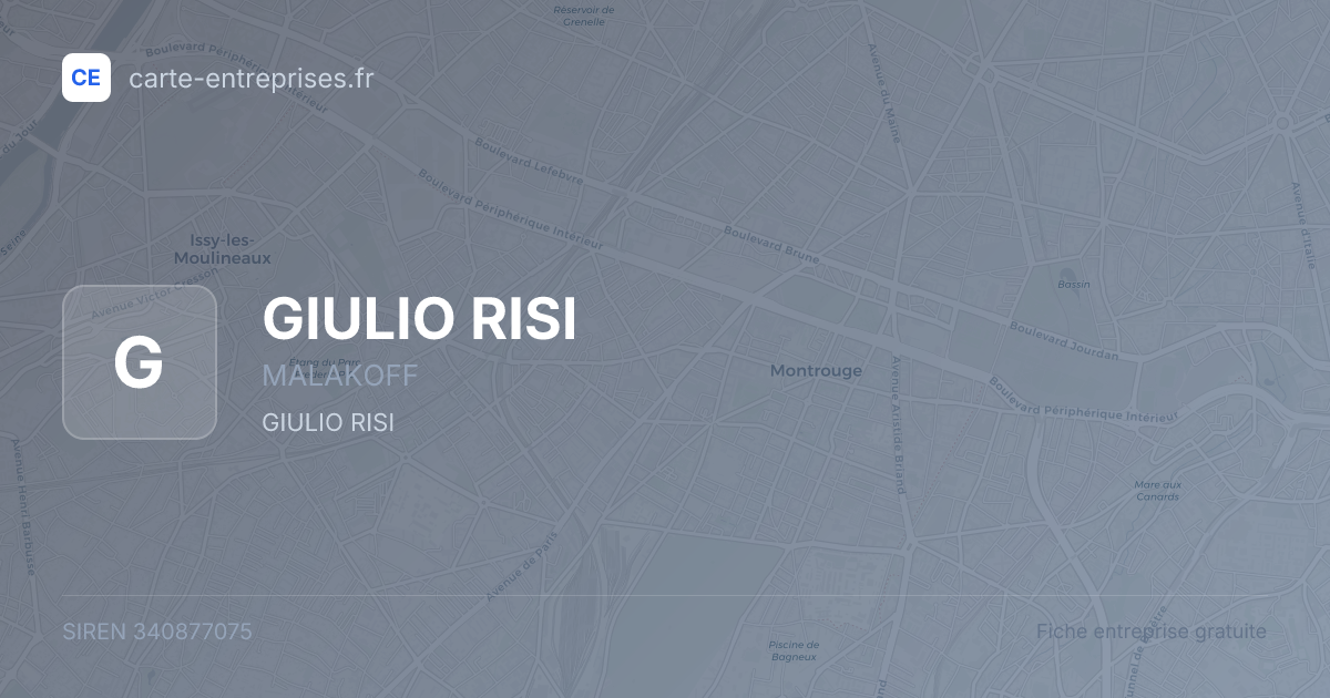 GIULIO RISI — 340877075 — fiche entreprise