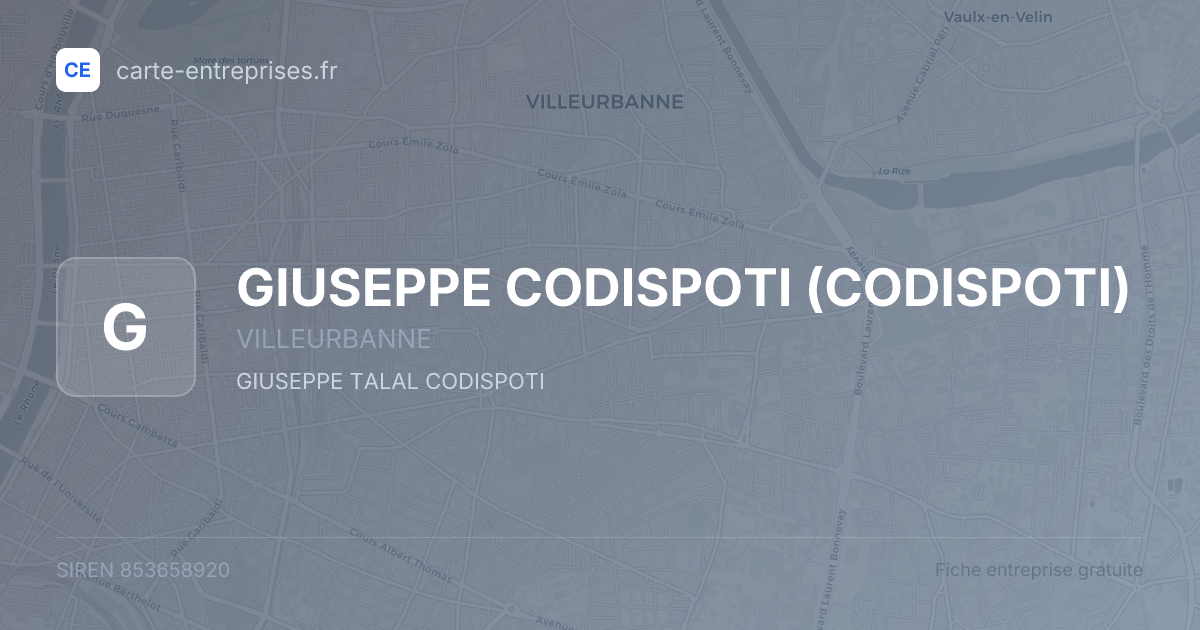 GIUSEPPE CODISPOTI (CODISPOTI) — 853658920 — fiche entreprise