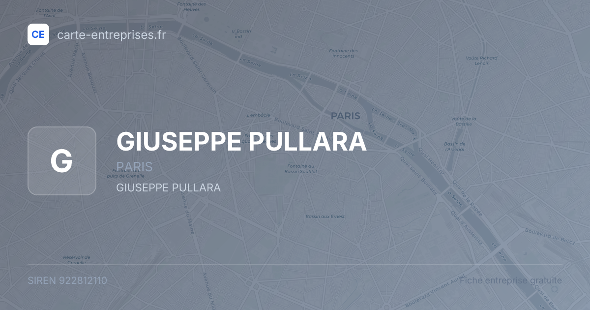 GIUSEPPE PULLARA — 922812110 — fiche entreprise