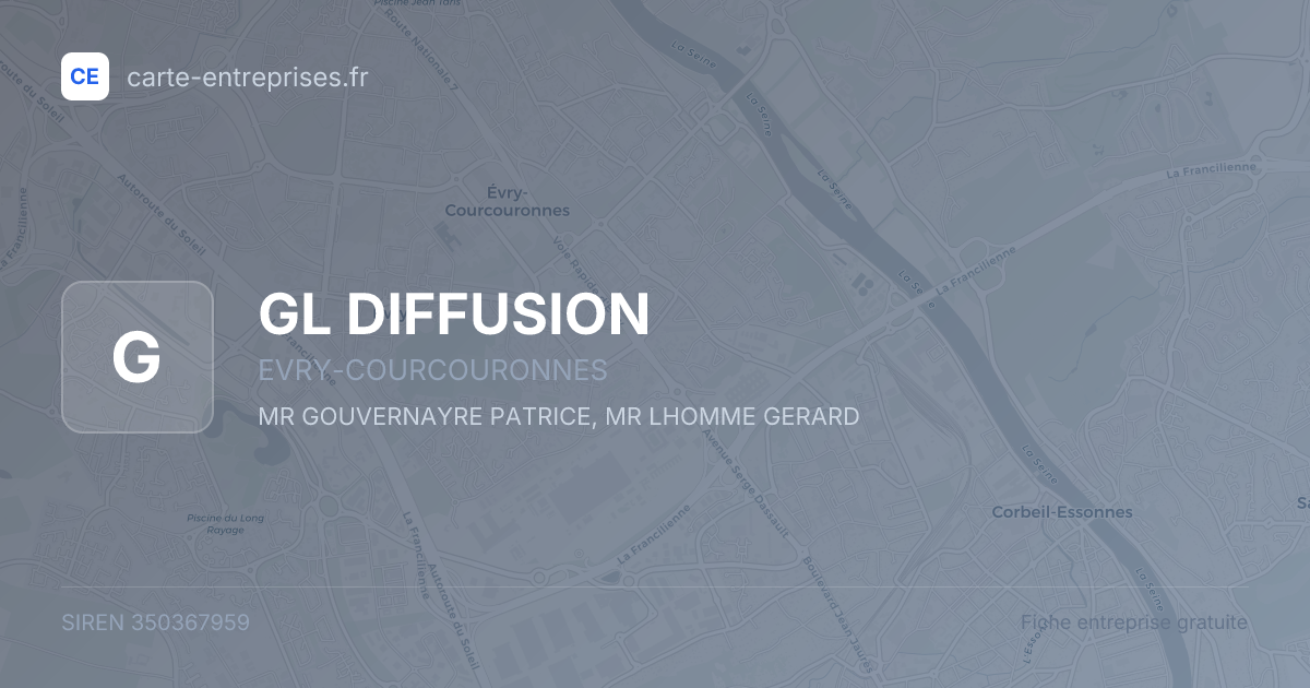 GL DIFFUSION — 350367959 — fiche entreprise