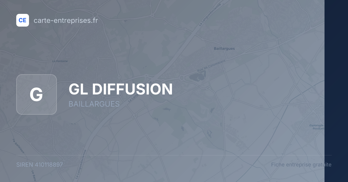 GL DIFFUSION — 410118897 — fiche entreprise