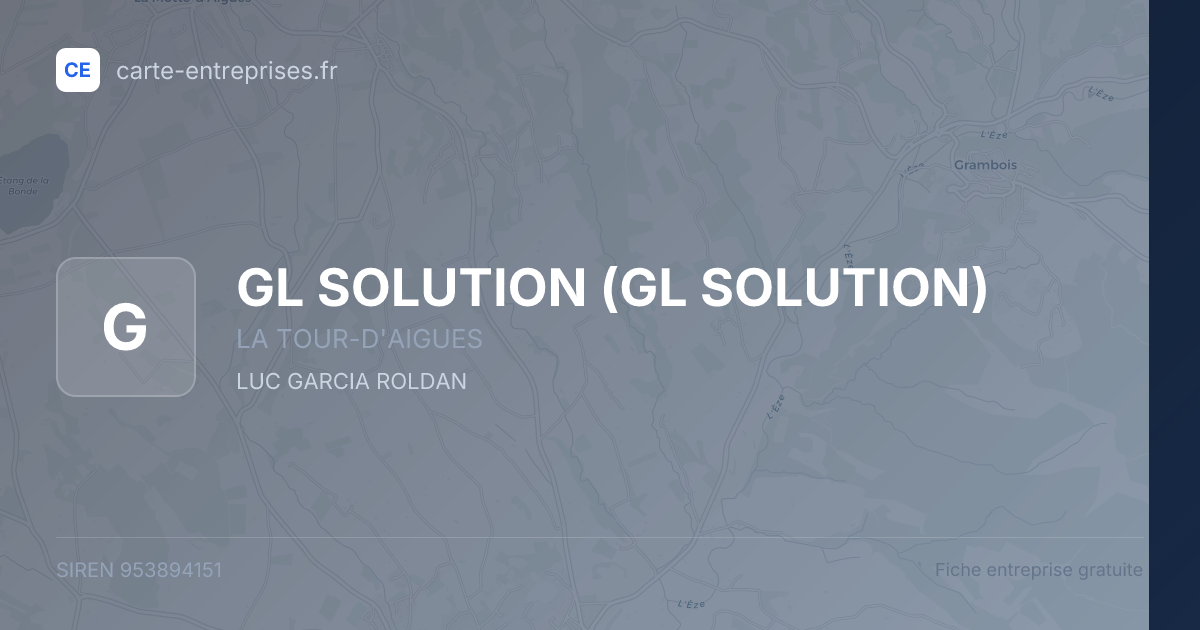 GL SOLUTION — 953894151 — fiche entreprise