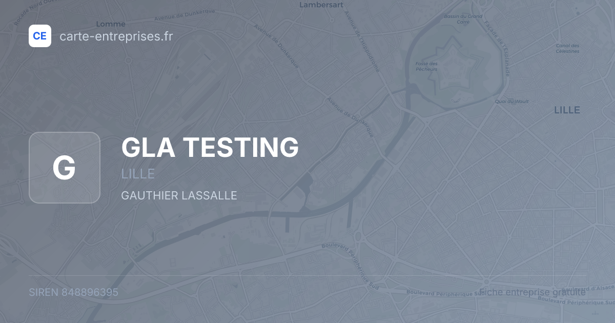 GLA TESTING — 848896395 — fiche entreprise