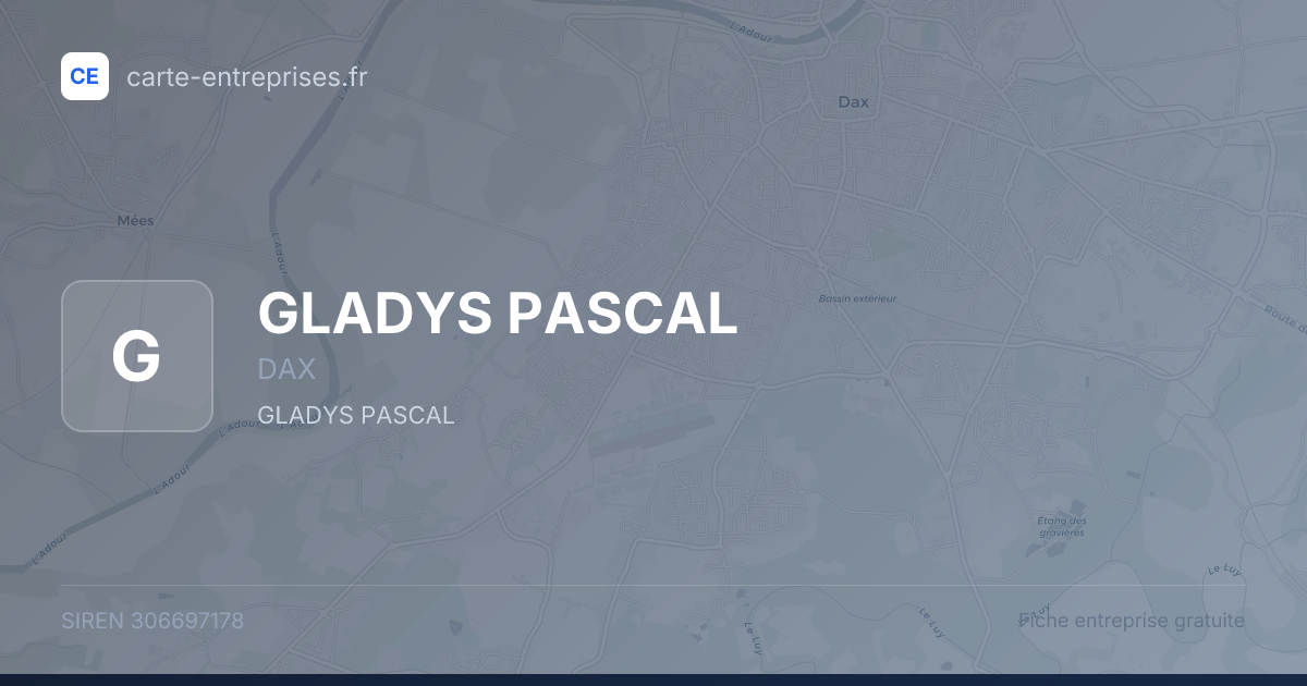 GLADYS PASCAL — 306697178 — fiche entreprise