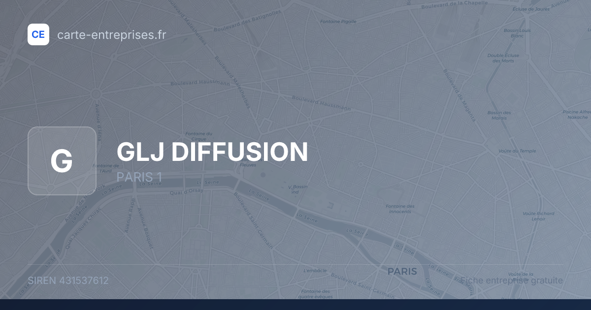 GLJ DIFFUSION — 431537612 — fiche entreprise