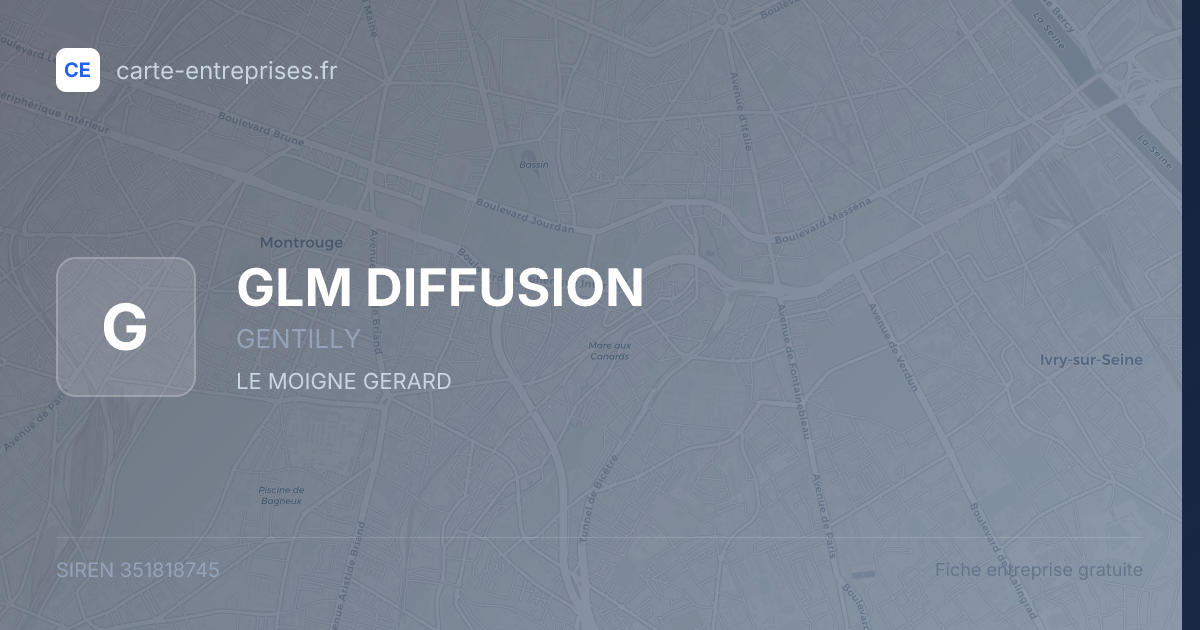 GLM DIFFUSION — 351818745 — fiche entreprise