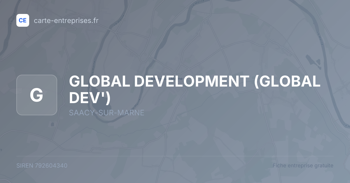 GLOBAL DEVELOPMENT (GLOBAL DEV') — 792604340 — fiche entreprise