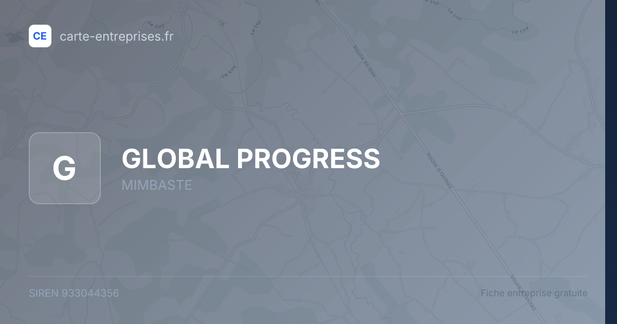 GLOBAL PROGRESS — 933044356 — fiche entreprise