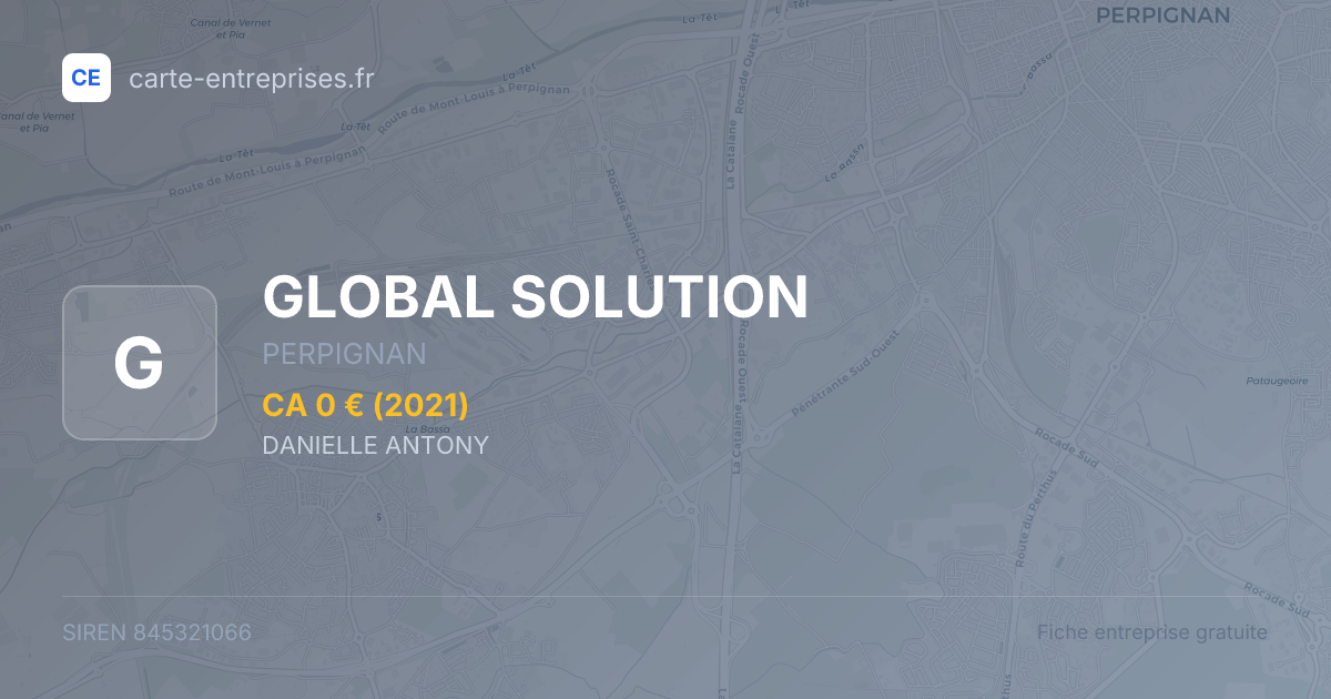 GLOBAL SOLUTION — 845321066 — fiche entreprise