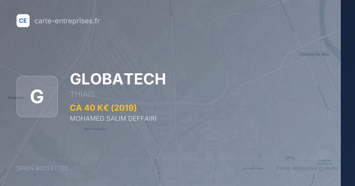 GLOBATECH — 800247702 — fiche entreprise