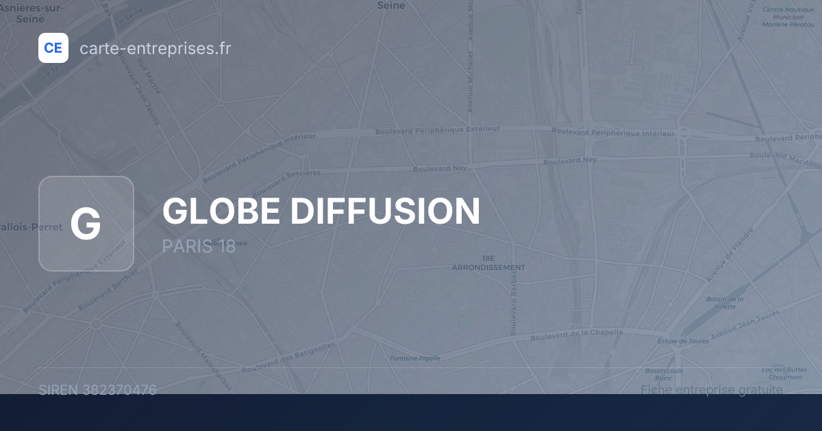 GLOBE DIFFUSION — 382370476 — fiche entreprise