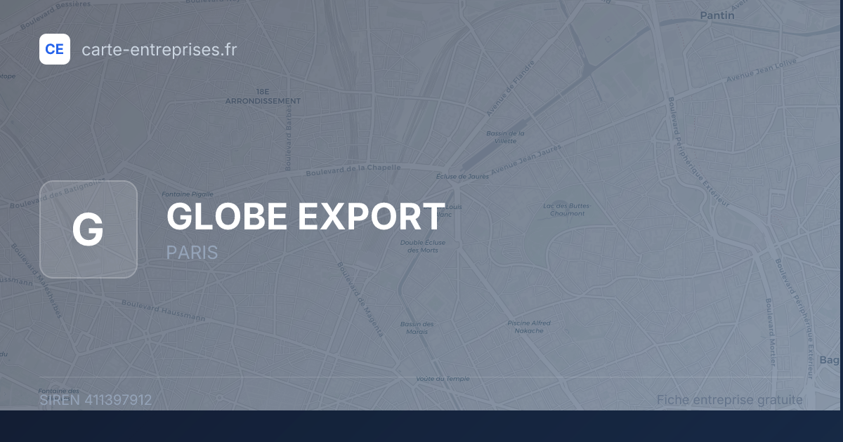 GLOBE EXPORT — 411397912 — fiche entreprise