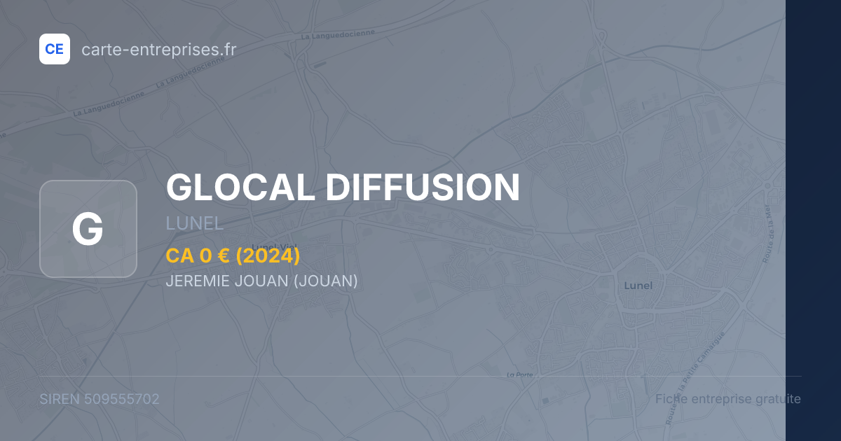 GLOCAL DIFFUSION — 509555702 — fiche entreprise