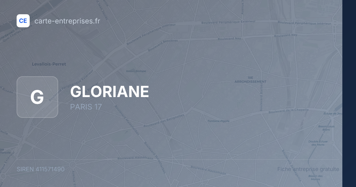 GLORIANE — 411571490 — fiche entreprise