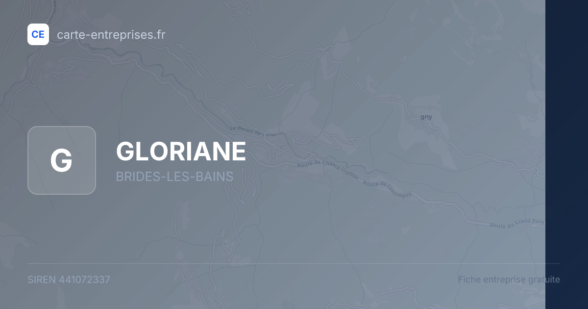 GLORIANE — 441072337 — fiche entreprise