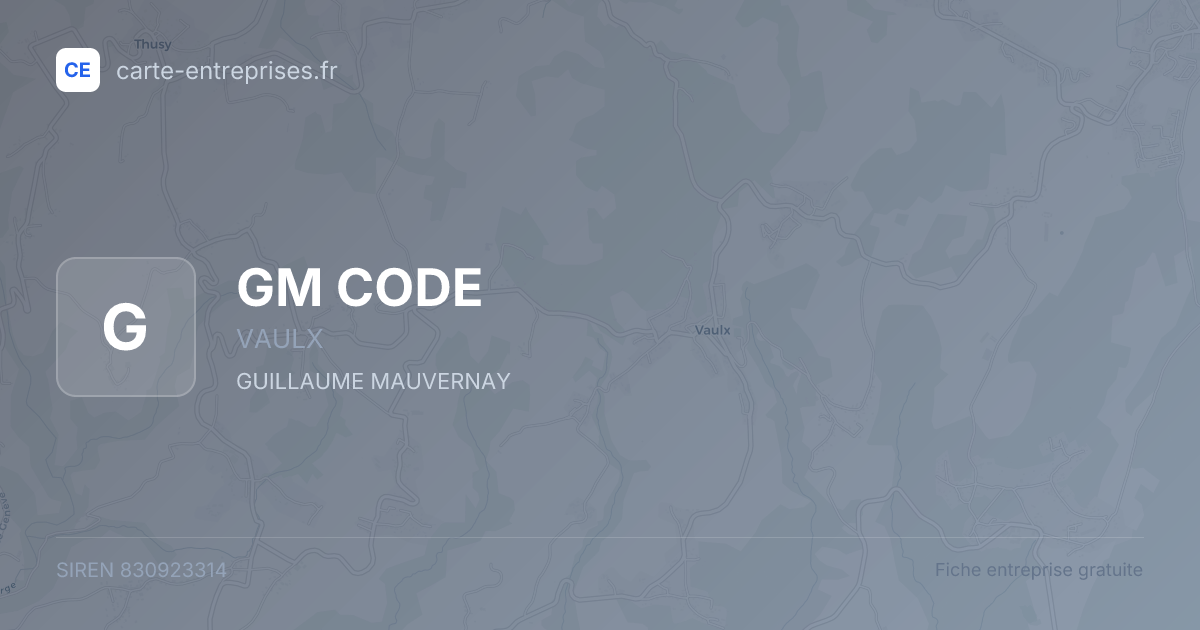 GM CODE — 830923314 — fiche entreprise