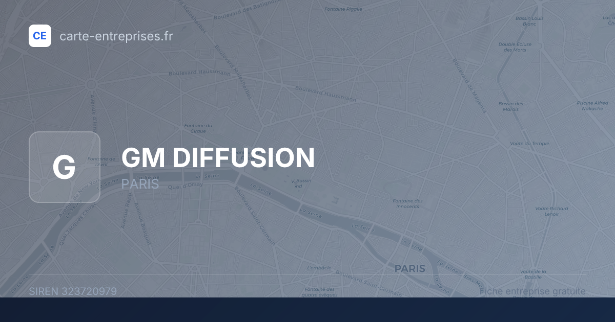 GM DIFFUSION — 323720979 — fiche entreprise
