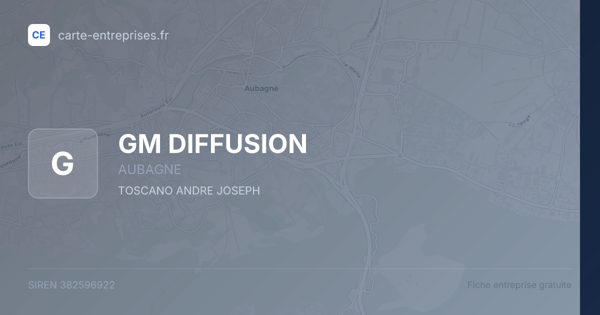 GM DIFFUSION — 382596922 — fiche entreprise