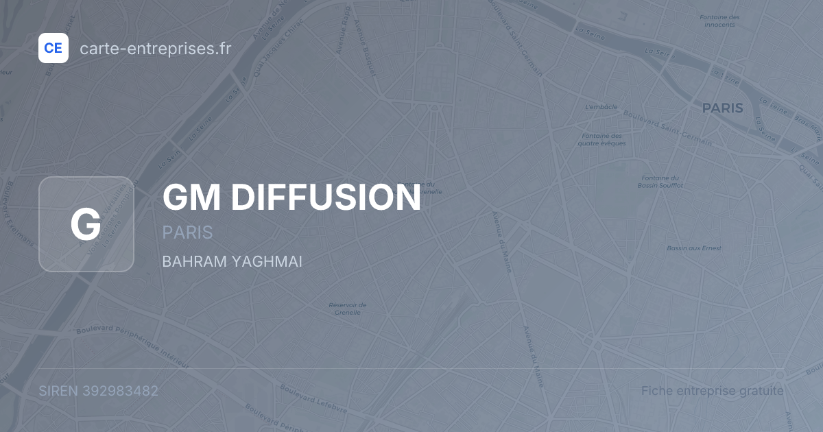 GM DIFFUSION — 392983482 — fiche entreprise