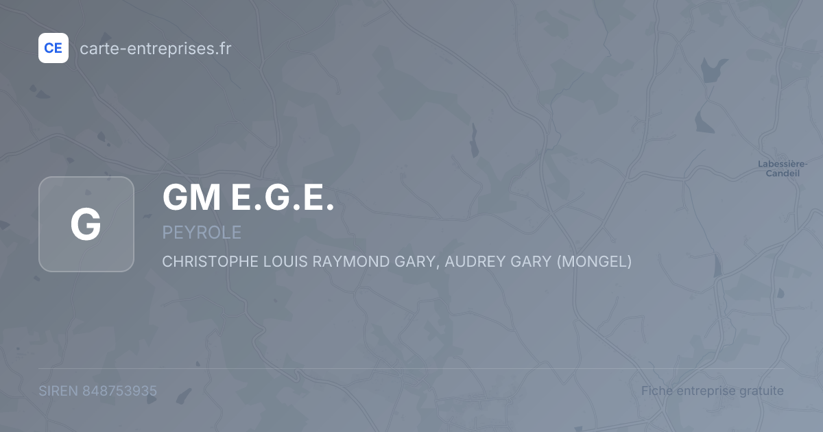 GM E.G.E. — 848753935 — fiche entreprise