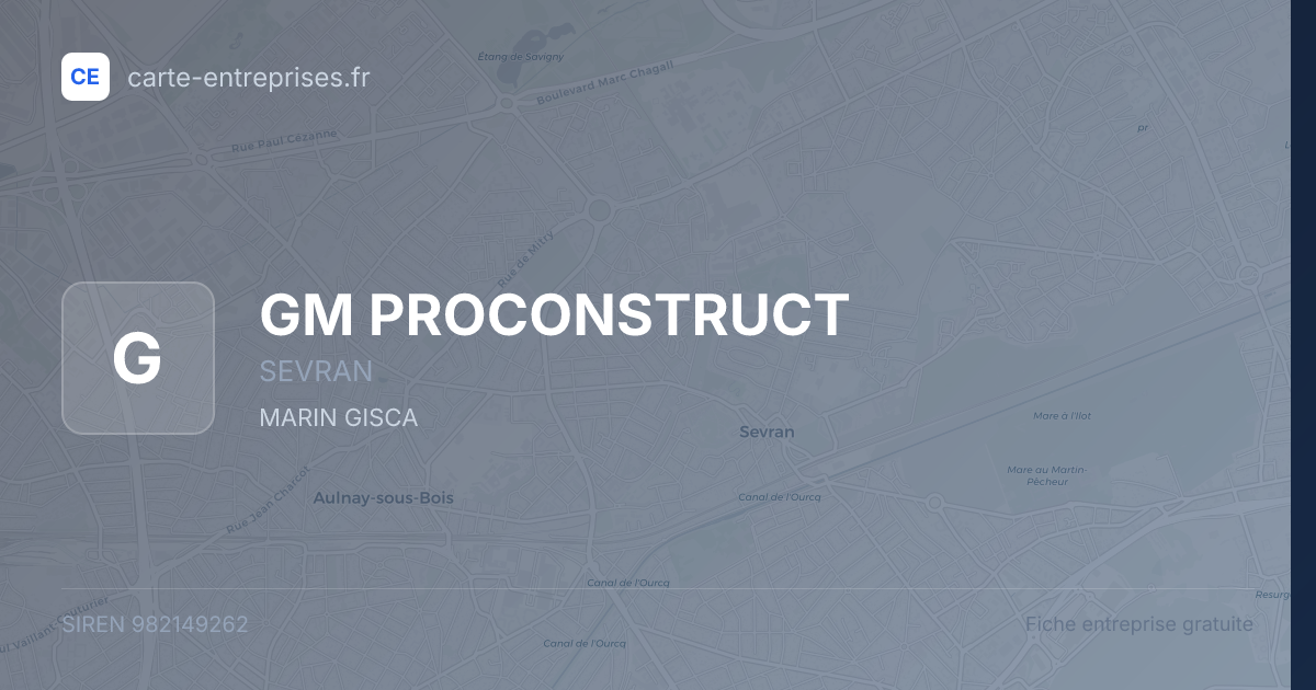 GM PROCONSTRUCT — 982149262 — fiche entreprise