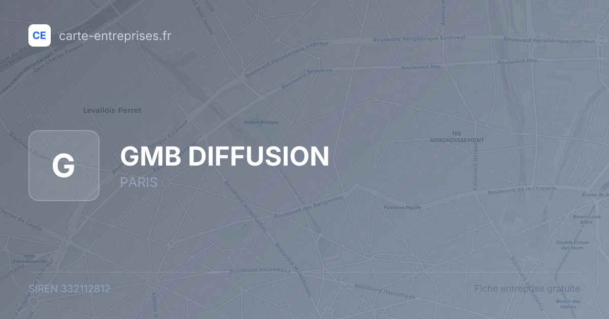 GMB DIFFUSION — 332112812 — fiche entreprise