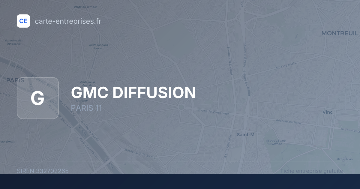 GMC DIFFUSION — 332702265 — fiche entreprise