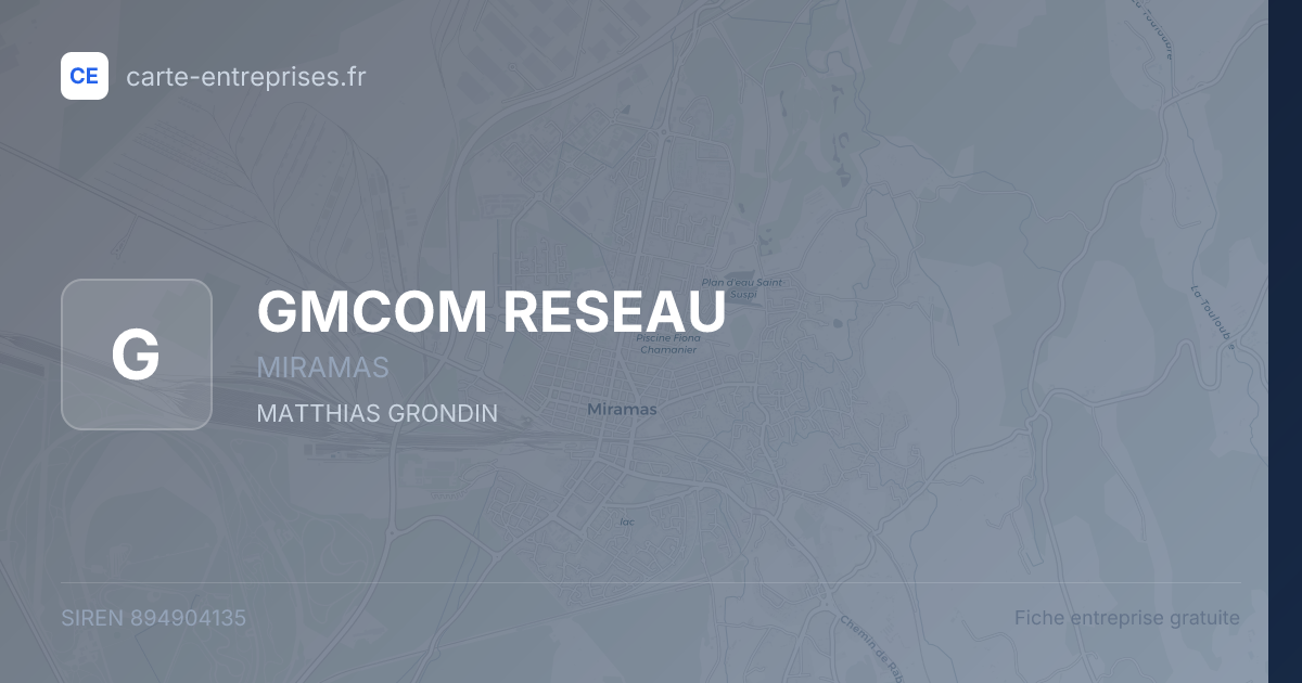 GMCOM RESEAU — 894904135 — fiche entreprise
