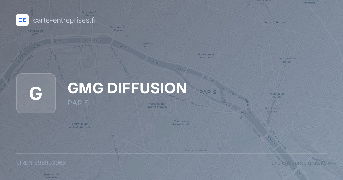 GMG DIFFUSION — 398992966 — fiche entreprise