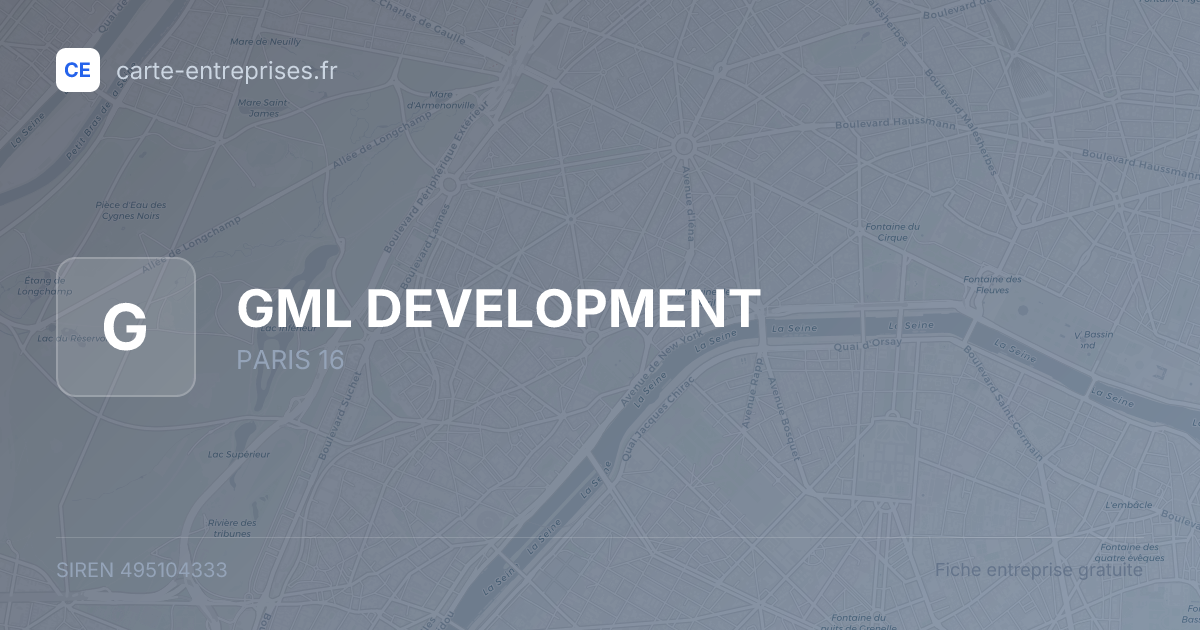 GML DEVELOPMENT — 495104333 — fiche entreprise