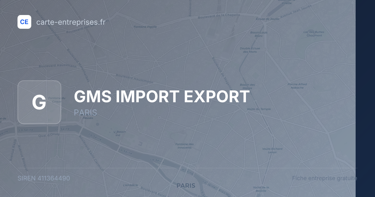GMS IMPORT EXPORT — 411364490 — fiche entreprise