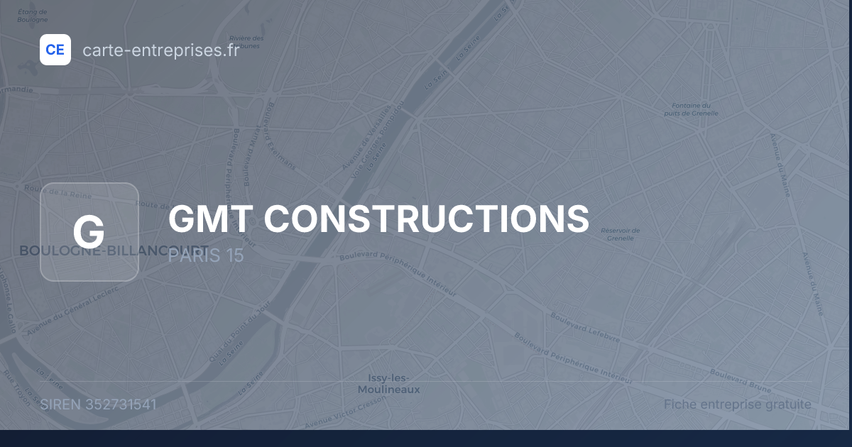 GMT CONSTRUCTIONS — 352731541 — fiche entreprise