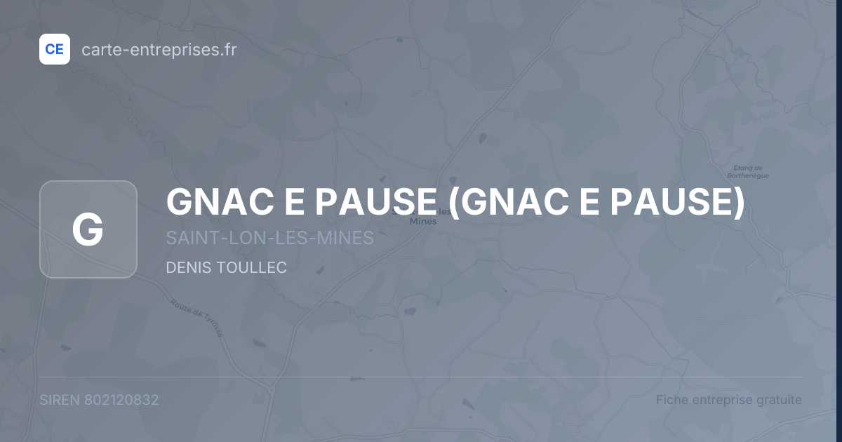 GNAC E PAUSE — 802120832 — fiche entreprise