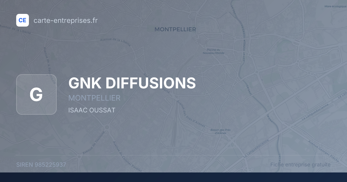 GNK DIFFUSIONS — 985225937 — fiche entreprise