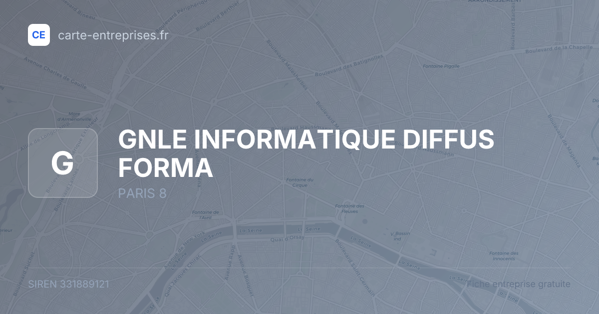 GNLE INFORMATIQUE DIFFUS FORMA — 331889121 — fiche entreprise