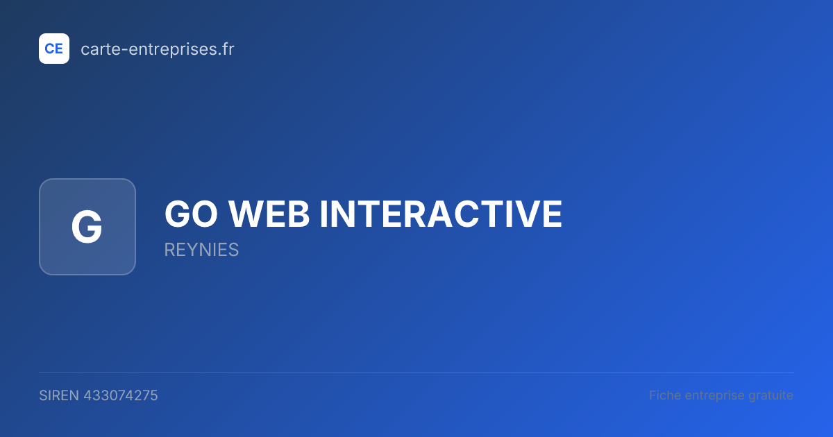 GO WEB INTERACTIVE — 433074275 — fiche entreprise