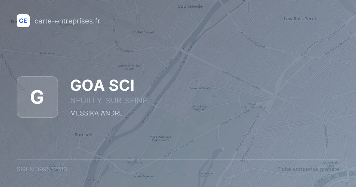 GOA SCI — 399532613 — fiche entreprise