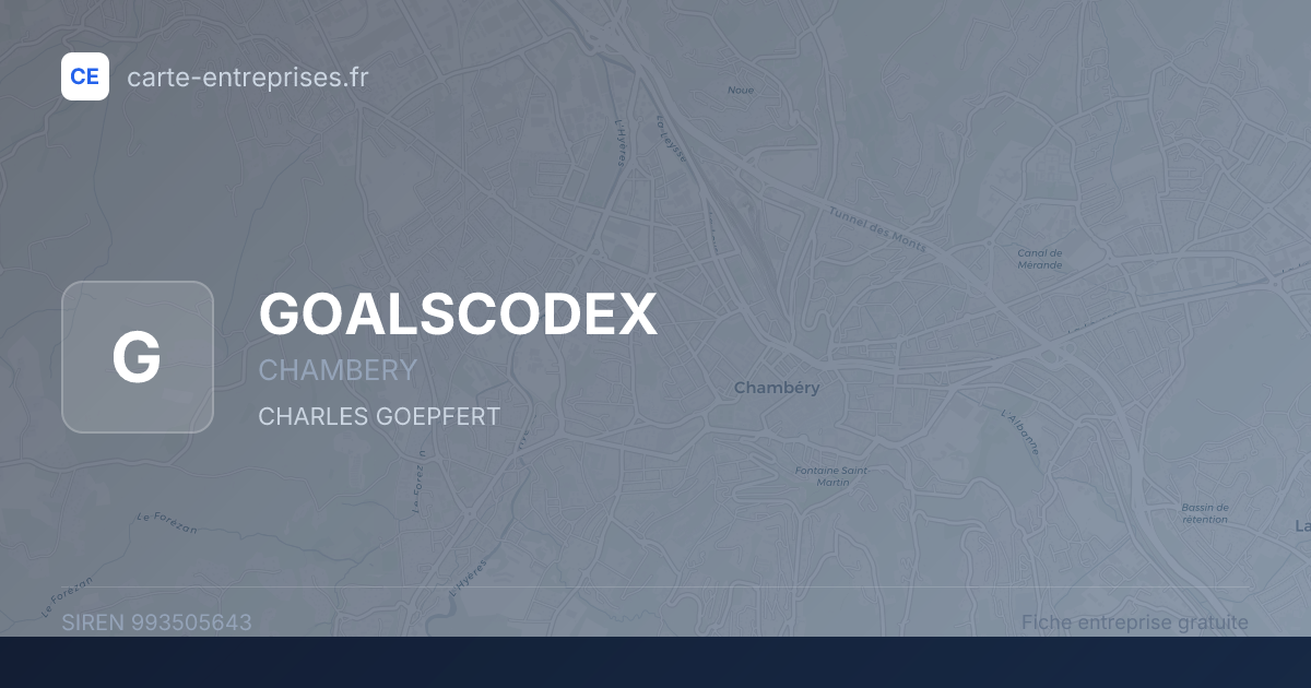 GOALSCODEX — 993505643 — fiche entreprise