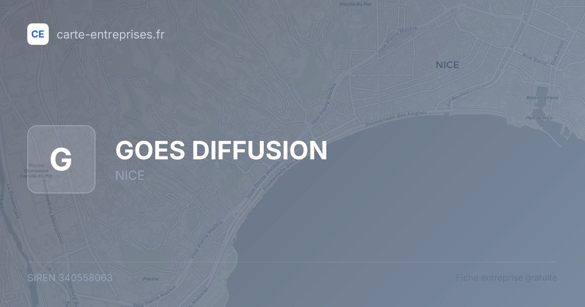 GOES DIFFUSION — 340558063 — fiche entreprise