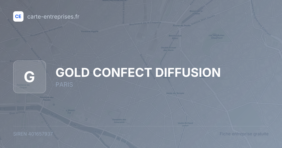 GOLD CONFECT DIFFUSION — 401657937 — fiche entreprise