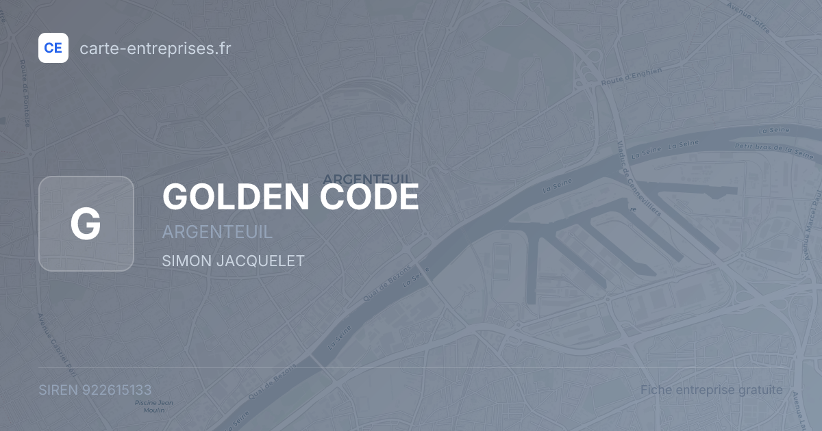 GOLDEN CODE — 922615133 — fiche entreprise