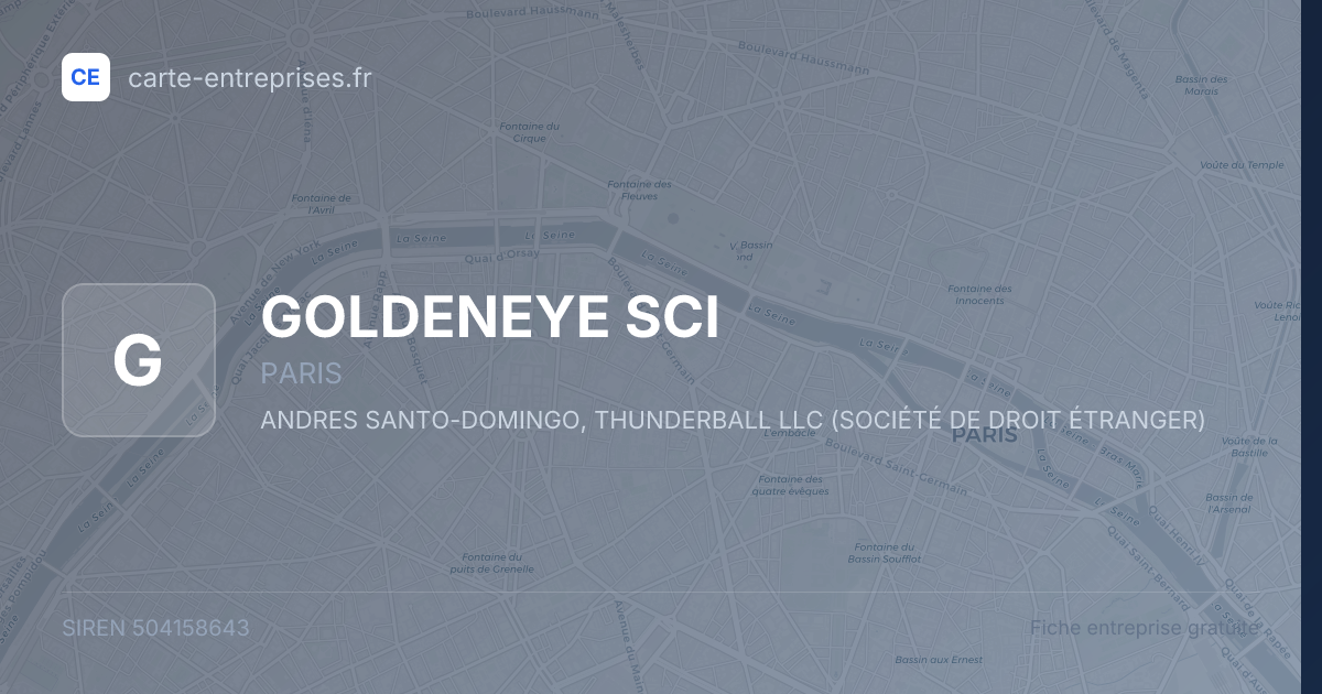 GOLDENEYE SCI — 504158643 — fiche entreprise
